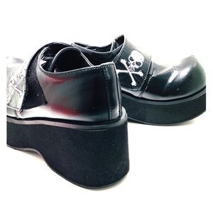 Demonia Black with Skull Shoes Size 9